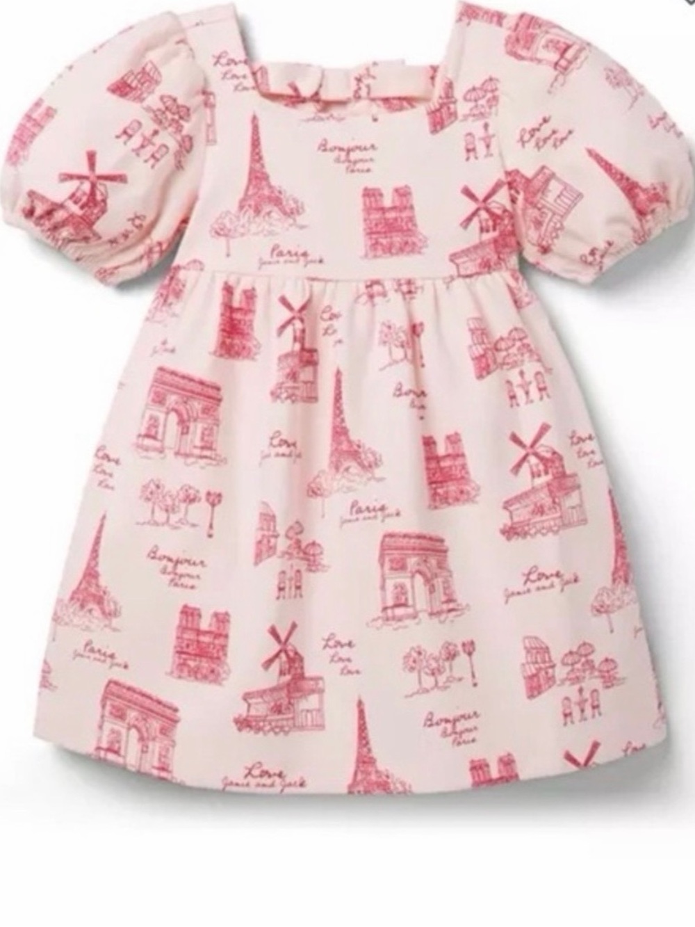 18-24M🇫🇷 Janie & Jack Valentines Paris
France French Parisian Toile Ponte Dress